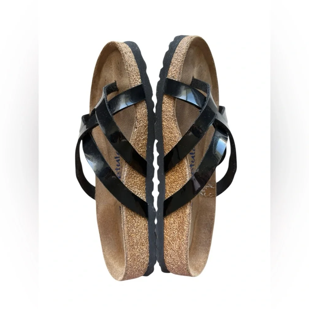 Birkenstock Betula Vinja Soft Footbed Patent Croc Black Sandals Size 37/US6